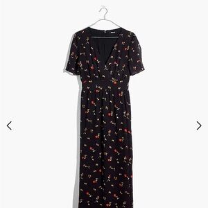 Madewell Size 6 Dress TULIP SLEEVE MAXI DRESS SWEET BLOSSOMS Faux Wrap J8523